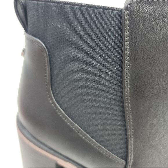 New Platform Lug Sole Ankle Boots Chunky Heel Round Chelsea Winter Boots Size 8 - Picture 6 of 11